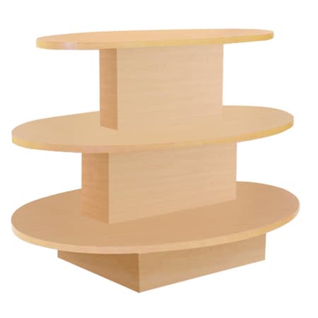 Amko 3 Tier Oval Table, Maple W3T-M