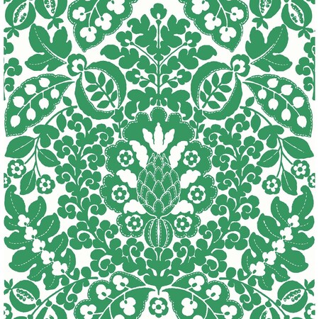 A-Street Prints Marni Green Fruit Damask Wallpaper 4081-26333
