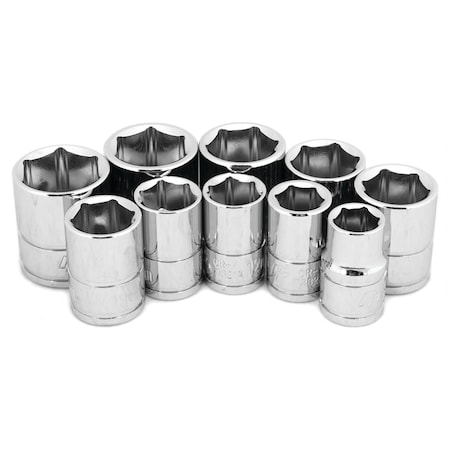 Perform Tool Socket Set 3/8 In Drive; Metric; 6 Point; Chrome Vanadium Steel W38202