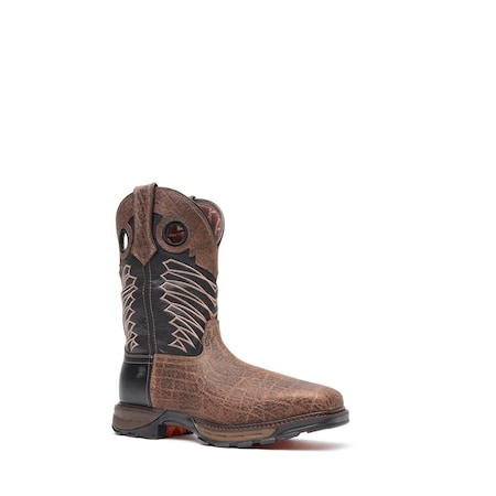 Durango Men's Waterproof Western Work Boot, 7 W, Steel Toe, 11 in H, Chocolate Safari/Elephant Black DDB0176