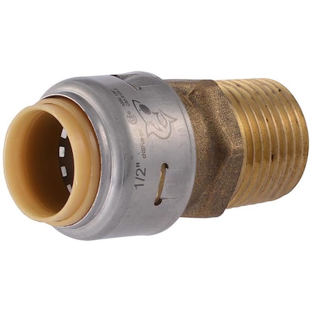 Sharkbite SharkBite Push to Connect 1/2 in. MPT each X 1/2 in. D MPT Brass Connector UR120A