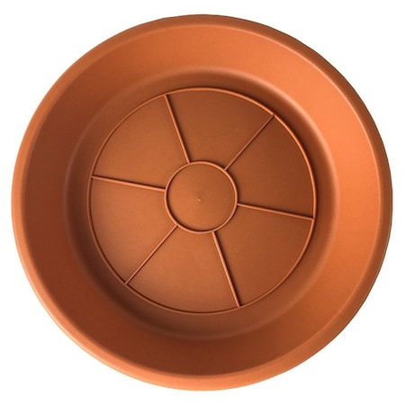 Southern Patio Planter Saucer, 12.48 In Dia, 12.48 In L, Plastic, Terracotta SA1212TC