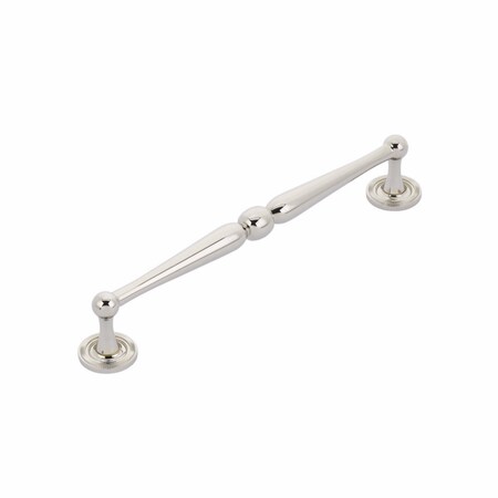 Schaub 8in Center to Center Atherton Knurled Cabinet Pull Polished Nickel Finish 577-PN