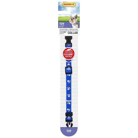 Ruffinit 39201 Reflective Dog Collar, 8 to 12 in L, 3/8 in W, Nylon, Assorted 7N39201