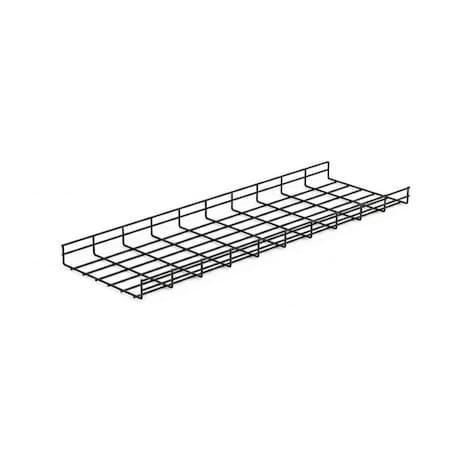 Kable Kontrol Wire Mesh Cable Tray - 12 in W x 2 in D x 10 in L - Black Coated, 90PK KK-12X2X10-BK-90