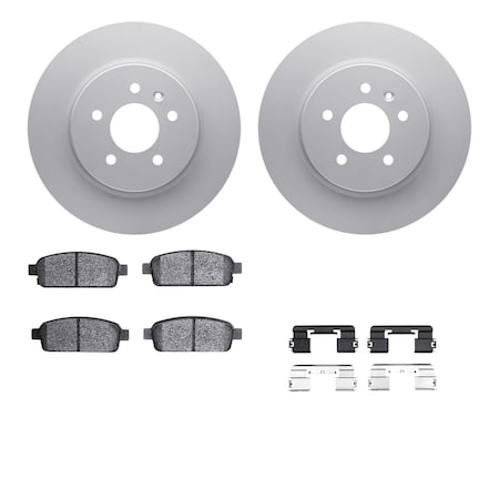 Dynamic Friction Co DFC GEOSPEC Coated Rotors with 5000 Brake Pads - Ceramic and Hardware 4512-46134