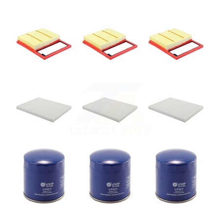Pur 3x Air + 3x Cabin + 3x Engine Oil Filter 9 Total Kit For Ford ...