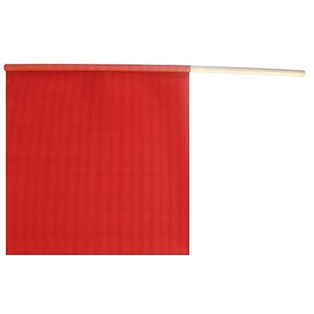 Ancra Mfg Safety Flag with Wooden Dowel Rod, 18 in L, 18 in W, Fluorescent Red, PVC 49893-10
