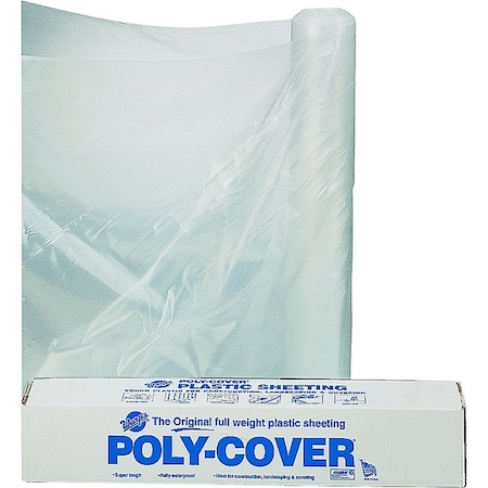 Orgill Bulk Nails Poly-Cover Masking Sheet, 100 ft L, 10 ft W, Plastic Backing, Clear 4X10-C