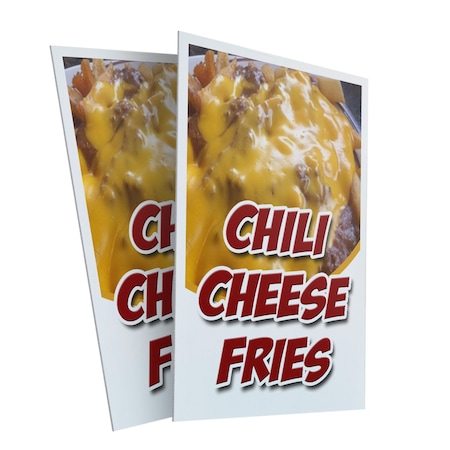 Signmission Chili Cheese Fries, Plastic Signs Only 24 Inch x 36 Inch, Corrugated Plastic, 2PK CSB-2436-2PACK-Chili Cheese Fries