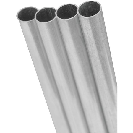 K&S Precision Metals Decorative Metal Tube, Round, 36 in L, 5/16 in Dia, 0.014 in Wall, Aluminum 1115