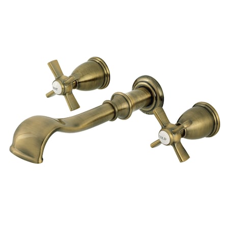Kingston Brass Two-Handle Wall Mount Tub Faucet, Antique Brass KS5023ZX