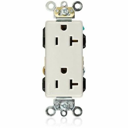 Leviton Industrial Grade Decora Receptacle, 20 Amp, 125 Volt 16362-T