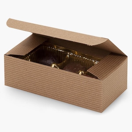 Nashville Wraps Kraft Pinstripe Candy Box, 1/2 lb., 5.5 x 2.75 x 1.75, 100PK CBK1