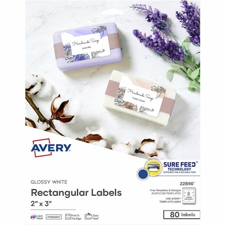 Avery Glossy White Labels, PK80 22890