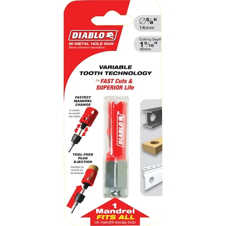 Diablo 5/8'' Bi-Metal Hole Saw DHS0625