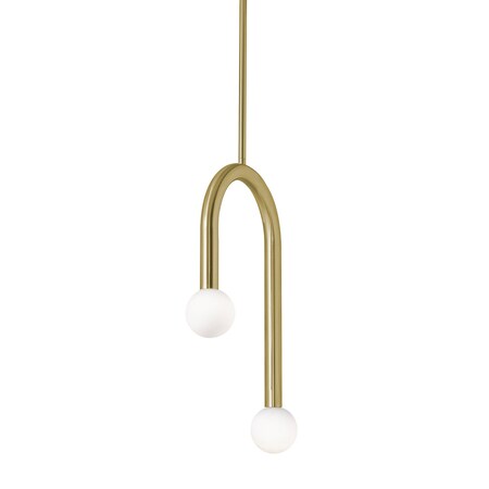 Afx Colette 12in LED Pendant - Light Antique Brass COEP12LAJUDLB