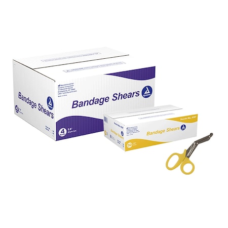 Dynarex Bandage Shears, 7.5", Yellow, 200PK 4187