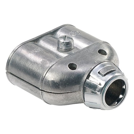 Bridgeport Duplex Connector Connector, 1/2 in, Snap-In, Die Cast Zinc, Ball Burnished, Mirror Smooth, Silver 3939SP