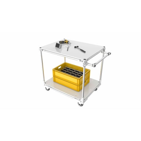 Trilogiq 2-Level Factory Cart With Horizontal Hand Bar. 49B-1