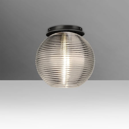 Besa Lighting Besa Kristall 8 Ceiling, Smoke, Black FInish, 1x9W LED 461602C-LED-BK