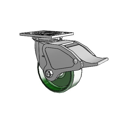Colson 4 Series Swivel Plate Caster 4.05109.139 BRK4 Cast Iron With Brake 5" Dia. 1000 Lb. 4.05109.139 BRK4