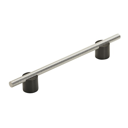 Amerock Transcendent 6-5/16 in 160 mm Center-to-Center Matte Black/Polished Nickel Cabinet Pull BP7414160MBPN