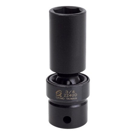 Sunex 1/2 in Drive 3/4 in Deep Universal Impact Socket 224UD