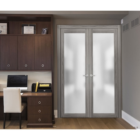 Sartodoors French Interior Door, 28" x 96", Ginger Ash PLANUM2102DD-GA-84