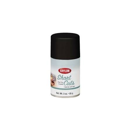 Krylon Short Cuts 3 Oz. Flat Enamel Spray Paint, Black SCS-056