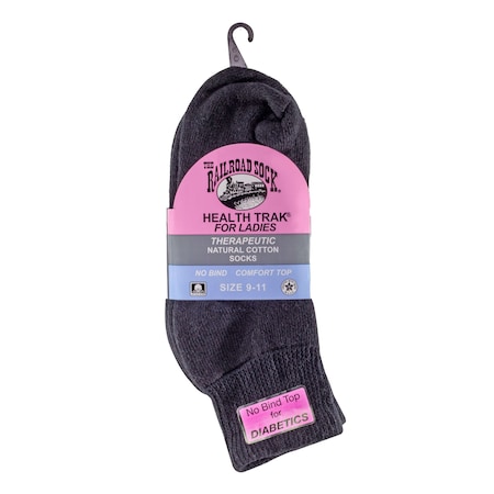 Railroad Sock Womens Quarter Socks, 95% Cotton, 3% Nylon, 2% Elastic, Black, 5-10 W; 4 Pair-7.5 M, 3 PK 639 BK