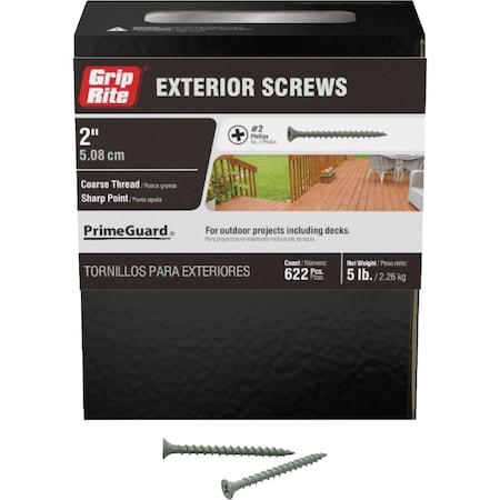 Grip-Rite Do it Best PrimeGuard No.10x2'' Exterior Screw, 5 Lb. DIB207017
