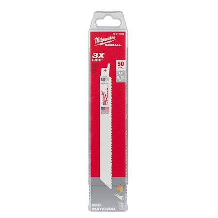 Milwaukee Tool 8" 8/12 TPI SAWZALL Blades (50 Pk) 48-01-6093