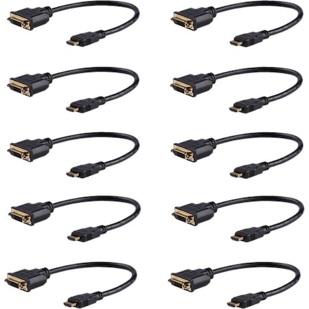 Startech.Com 8in HDMI to DVI Adapter, 10 Pack, M/F HDDVIMF8IN10PK