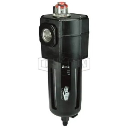 Dixon 1 Series Standard Micro-Fog Lubricator with Transparent Bowl, 3/8 in Port, 114 SCFM Flow Rate, 150 p L74M-3
