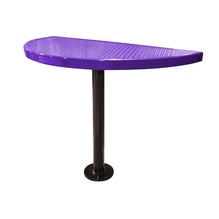 Leisure Craft Perforated Semi-Circle Pedestal Table, Portable, 30"H, Purple STAB30-PERF-PURPLE
