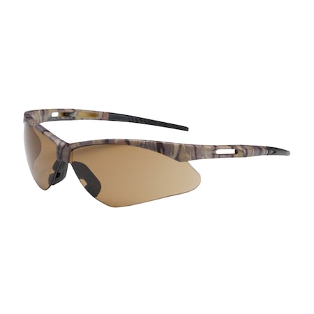 Bouton Optical Semi-Rimless Safety Glasses with Camouflage Frame, Brown Lens and Anti-Scratch Coating 250-AN-10121