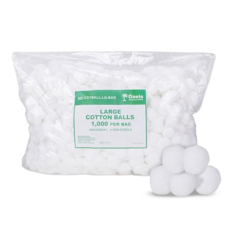Oasis Non-Sterile Cotton Balls, Large, 1000PK COTBALL-LG