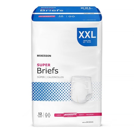Mckesson Super Moderate Absorbency Incontinence Briefs, 2X-Large, 48PK BR30646