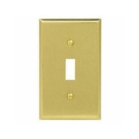 Leviton Switch Wallplate, Standard Size, Gang 1, Polished Brass 81001-PB