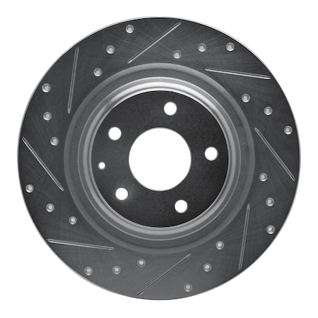 Dynamic Friction Co DFC Brake Rotor - Drilled and Slotted - Silver 631-80077L