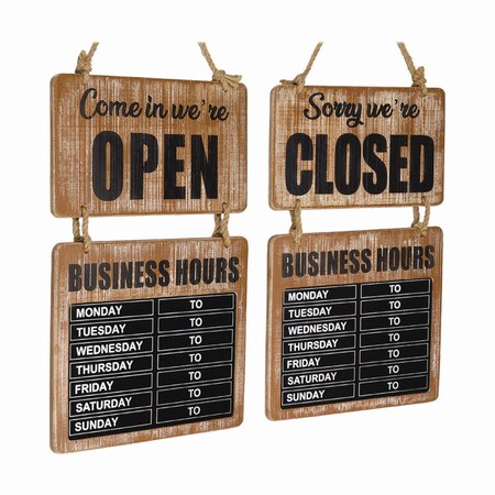 Excello Global Products Business Hours Outdoor Sign, 9.75 x 22.5, Brown Face, Black/White Lettering, Chalkboard EGP-HD-0310-S