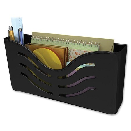 Deflecto EZ Link Magnetic Wall Mount Supply Organizer, Legal/Letter/Tabloid Size, 10in x 2.63in x 5in, Black 73304H