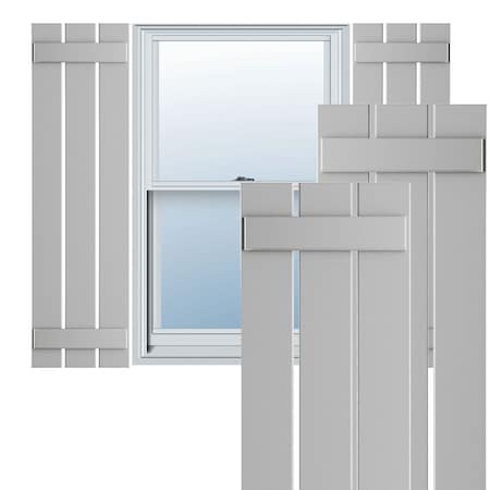 Ekena Millwork True Fit PVC Three Board Spaced Board-n-Batten Shutters, Hailstorm Gray , 17 1/8W x 63H, PR TFP101SBF17X063ST