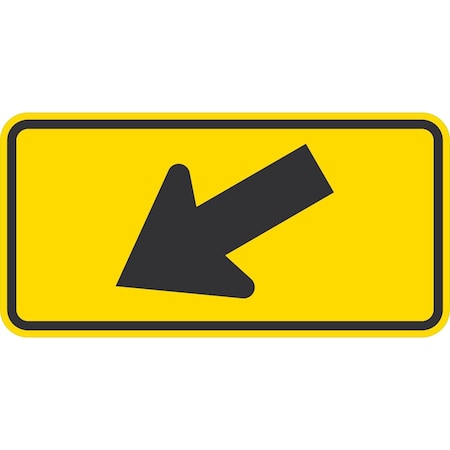 Lyle W16-7PL, Arrow Down & To The Left, 24x12, Engineer Grade, Yellow G-11638-EG_24x12