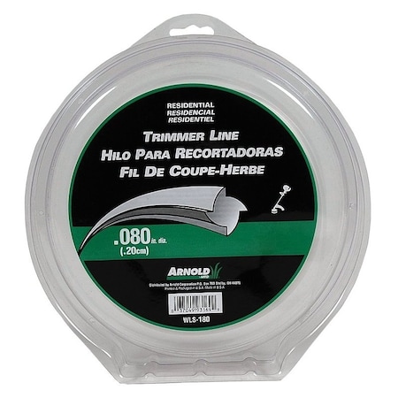 Arnold Trimmer Line, 008 in Dia, 300 ft L, Nylon WLS-180
