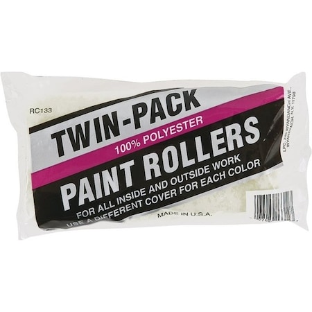 Linzer Paint Roller Cover, 3/8 in Thick Nap, 9 in L, Polyester Cover, Yellow RC133/26-807