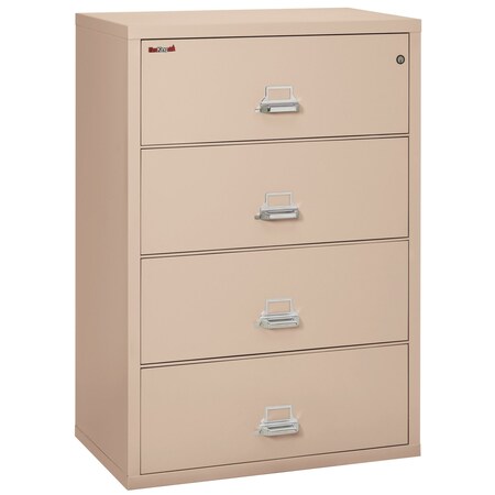 Fireking 4 Drawer, 1 Hr Fire & Impact Rated, 38" Wide Lateral Champagne 4-3822-CCH