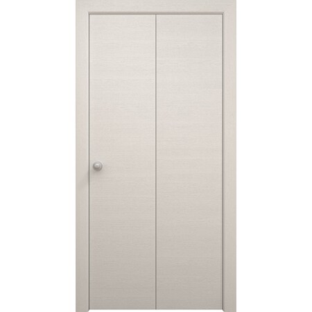 Sartodoors Sliding Closet Bi-fold Doors 36 x 80 inches, Ego 5000 Painted White Oak, Sturdy Tracks Moldings Tr EGO5000BF-PWO-36x80 (2* 18x80)