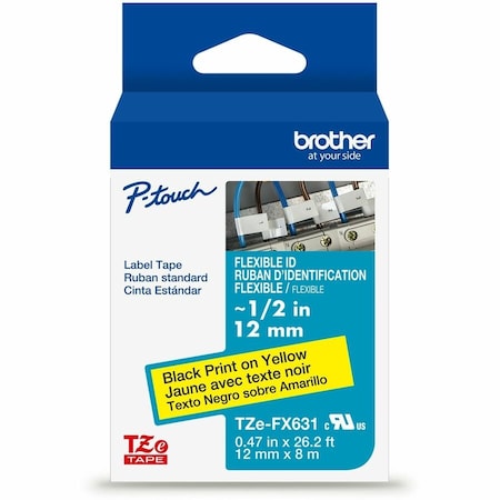 Brother Flag Label, White, Polyester TZEFX631G